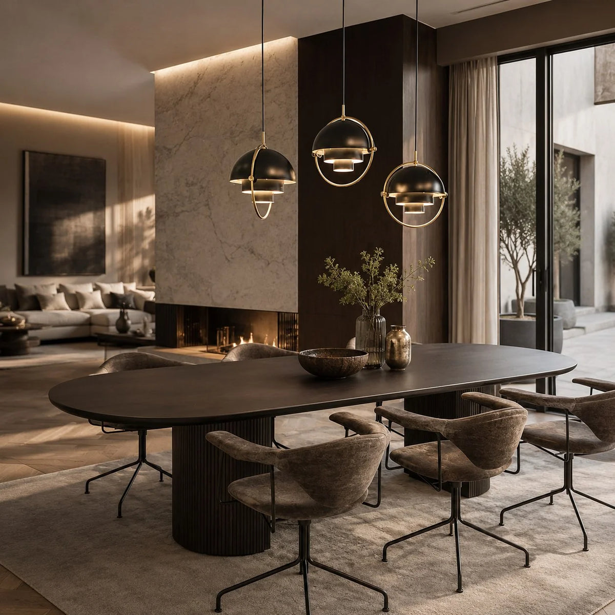 Pendant Light Adjustable Shade Metal Construction