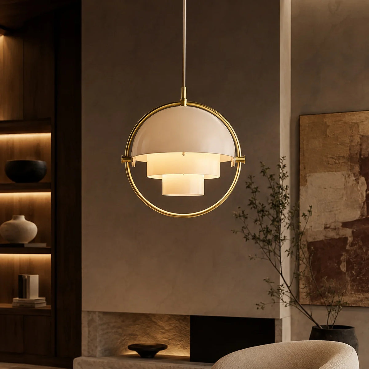 Pendant Light Adjustable Shade Metal Construction
