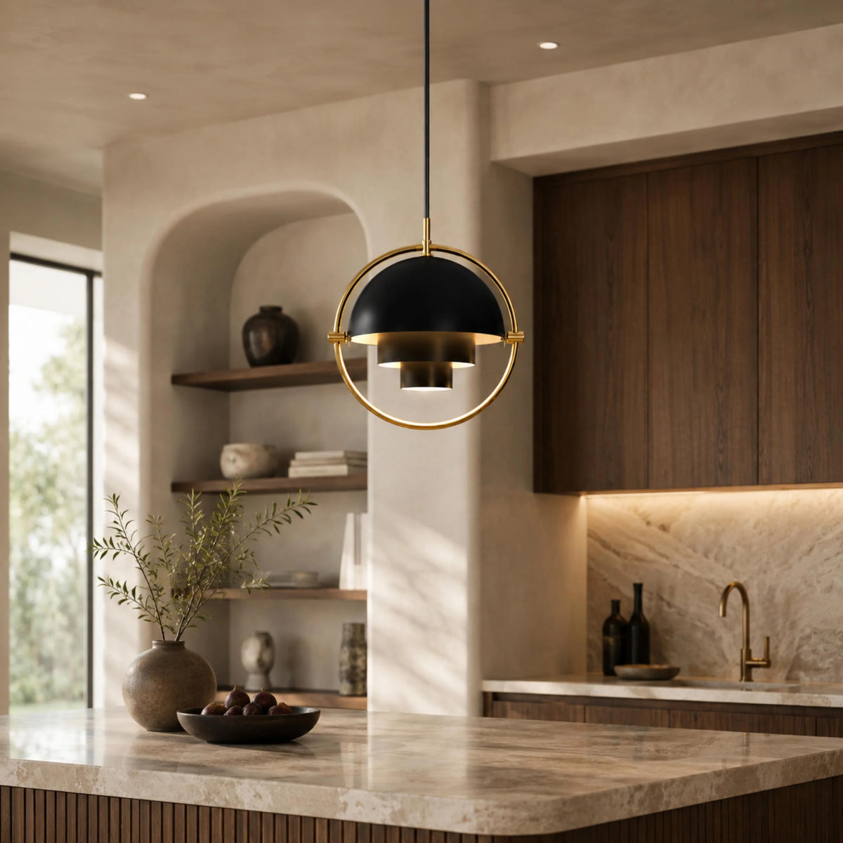 Pendant Light Adjustable Shade Metal Construction