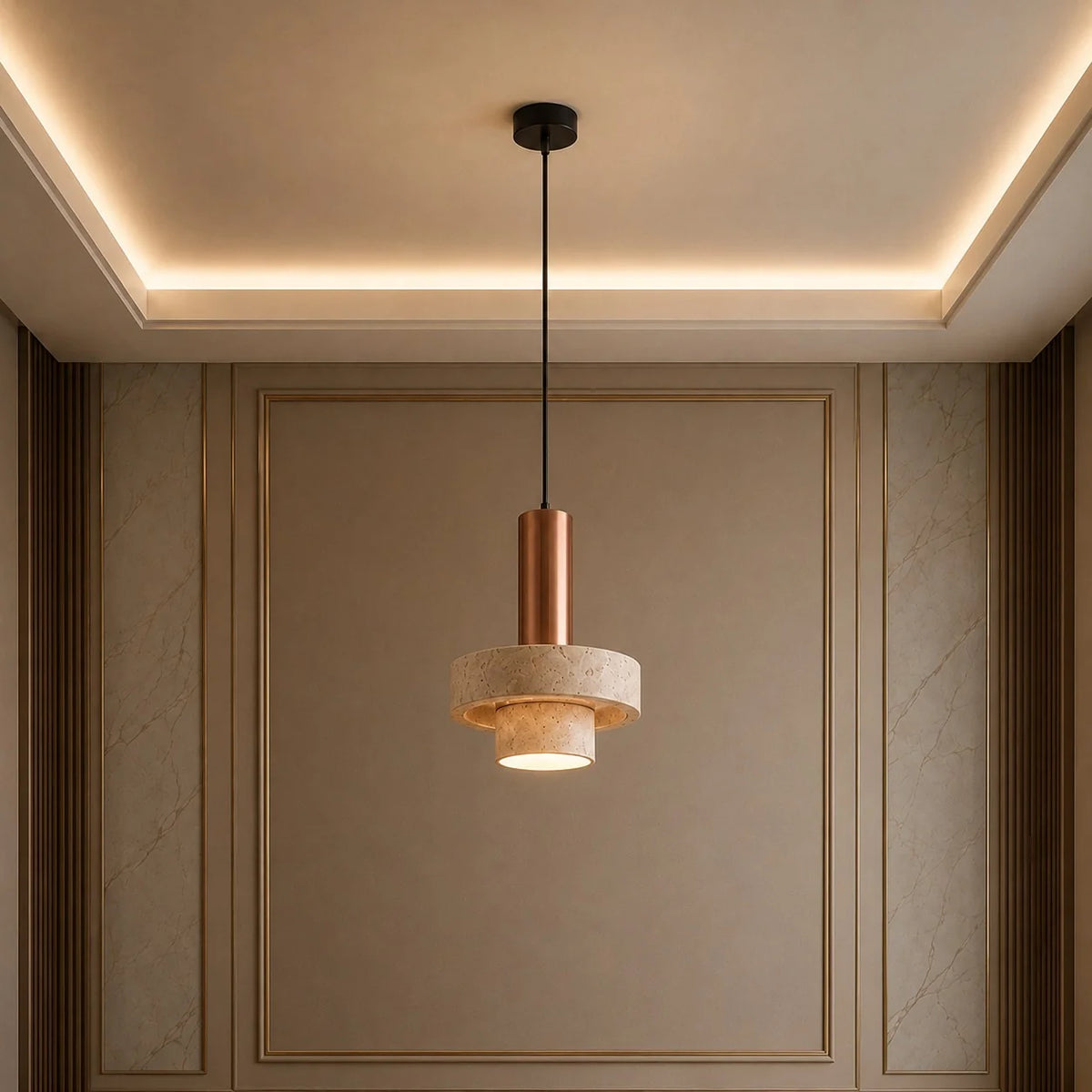 Pendant Light Terrazzo & Metal Adjustable Height