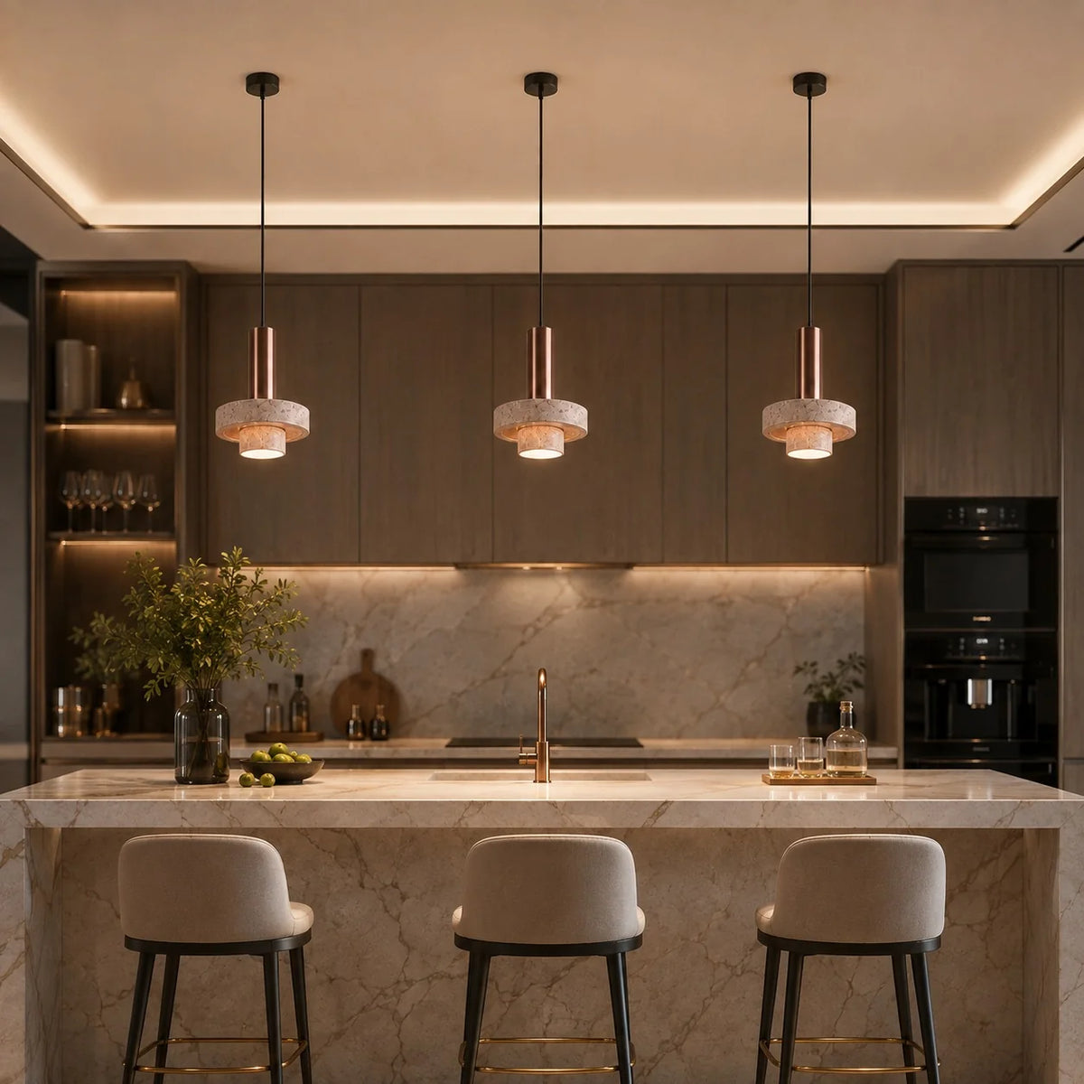 Pendant Light Terrazzo & Metal Adjustable Height