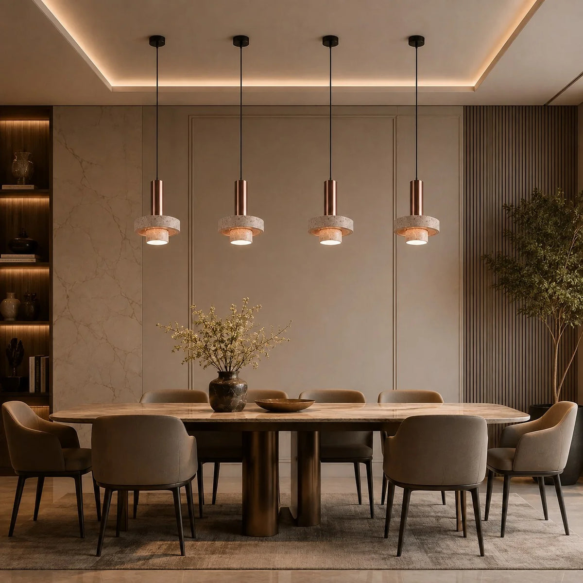 Pendant Light Terrazzo & Metal Adjustable Height