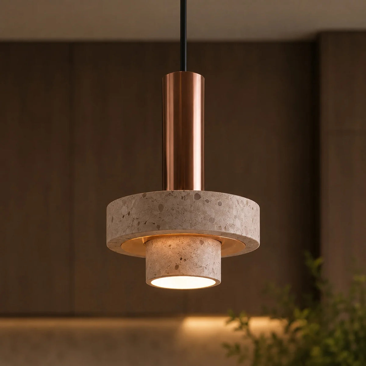 Pendant Light Terrazzo & Metal Adjustable Height