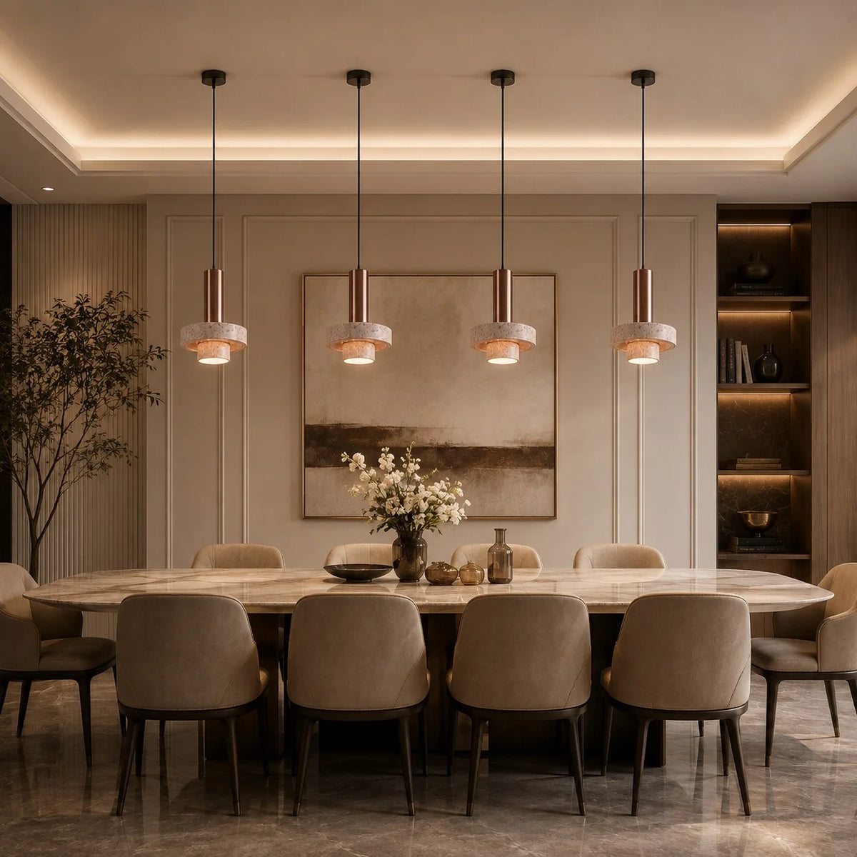 Pendant Light Terrazzo & Metal Adjustable Height