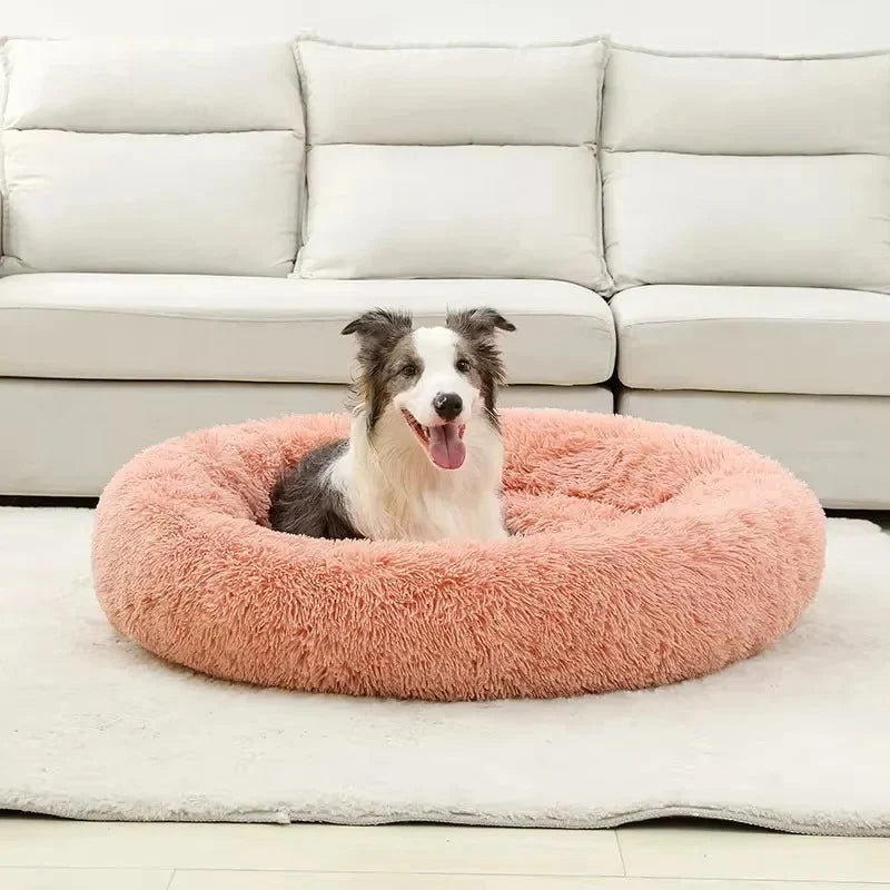 Pet Bed Plush Sofa-Style Raised Edges & Non-Slip Base
