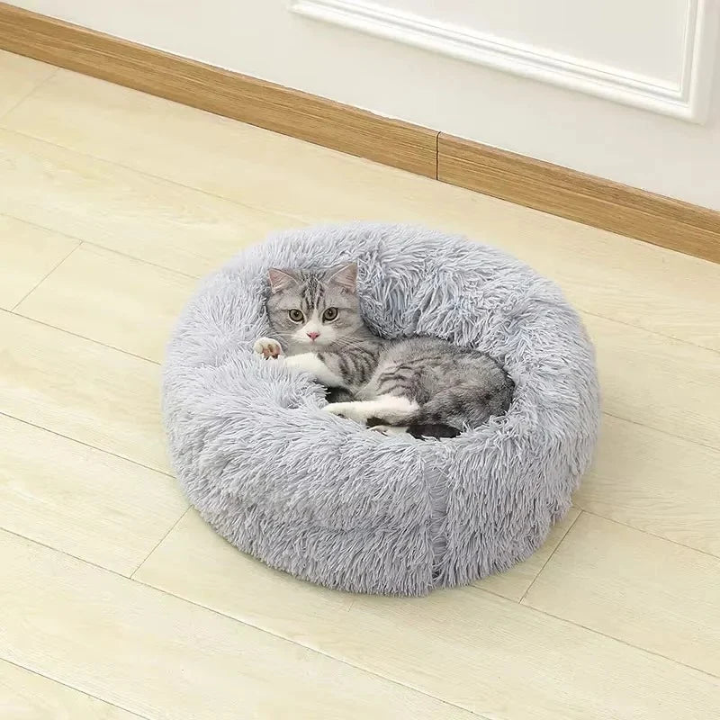Pet Bed Plush Sofa-Style Raised Edges & Non-Slip Base