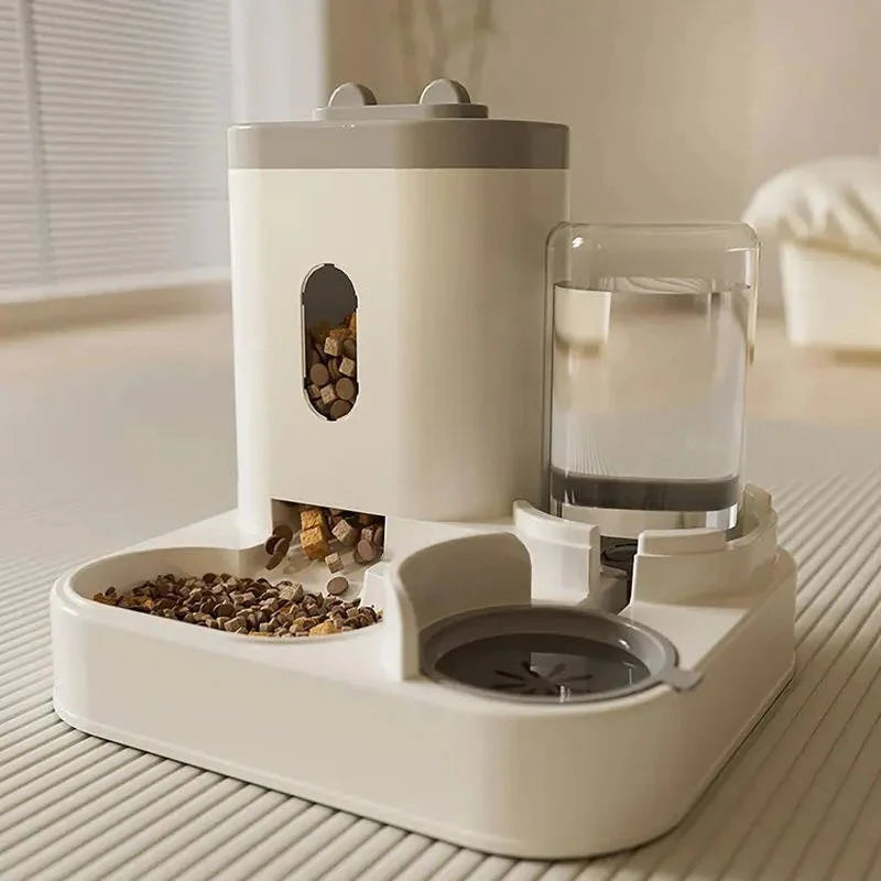 Pet Feeder & Waterer Gravity-Fed Large Capacity Detachable Bowls