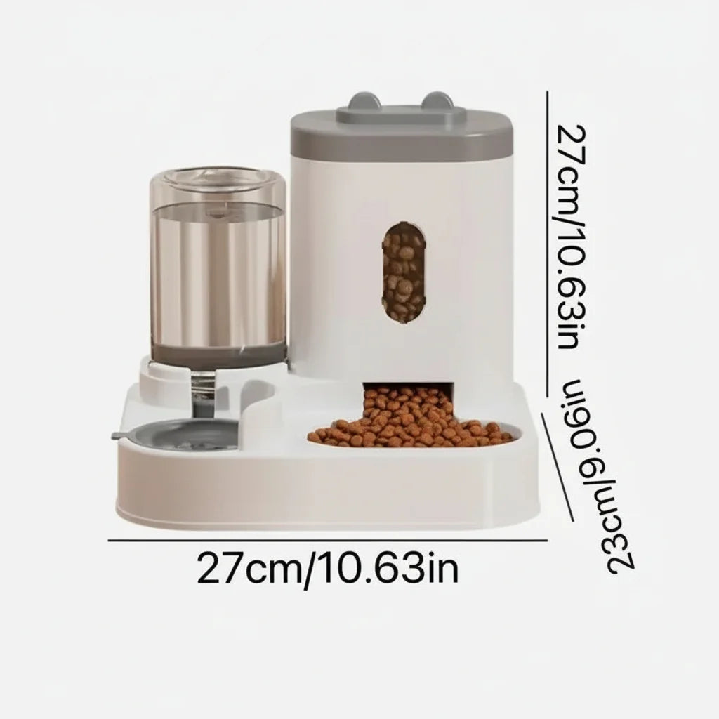 Pet Feeder & Waterer Gravity-Fed Large Capacity Detachable Bowls