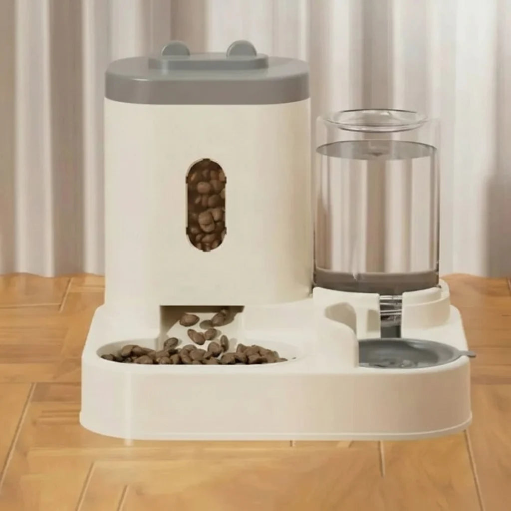 Pet Feeder & Waterer Gravity-Fed Large Capacity Detachable Bowls