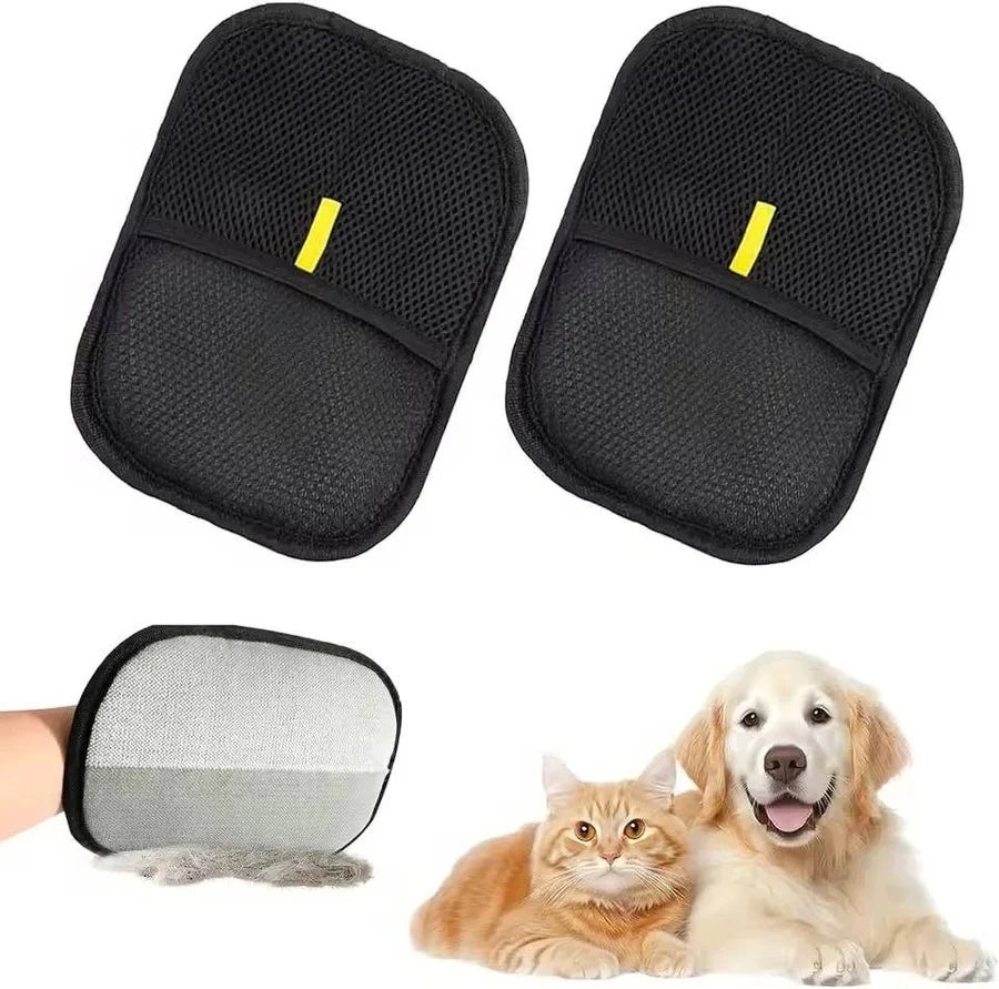 Pet Grooming Gloves Dual-Sided Electrostatic Massage 2-Pack