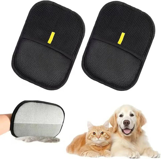 Pet Grooming Gloves Dual-Sided Electrostatic Massage 2-Pack