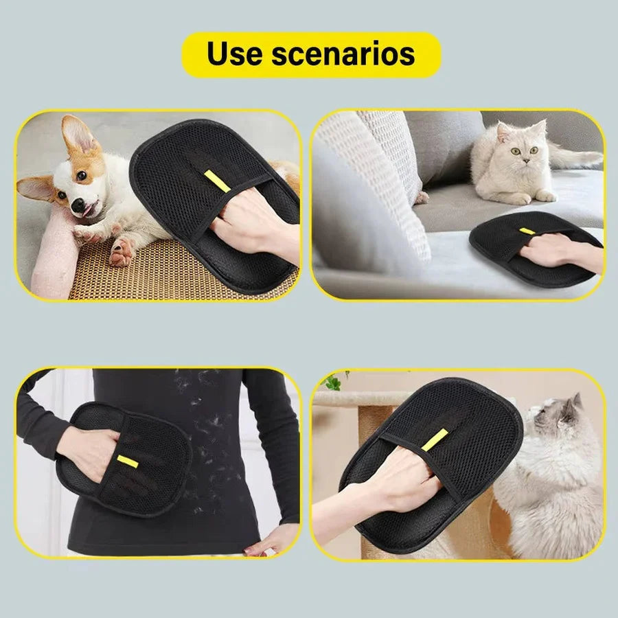 Pet Grooming Gloves Dual-Sided Electrostatic Massage 2-Pack