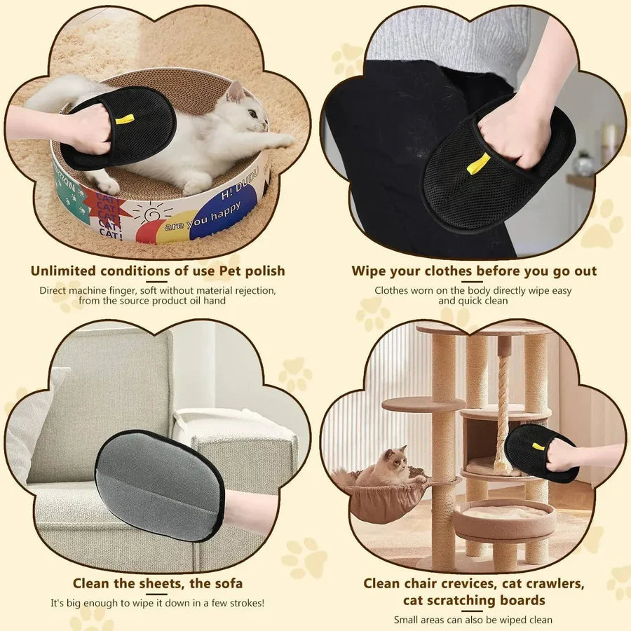 Pet Grooming Gloves Dual-Sided Electrostatic Massage 2-Pack