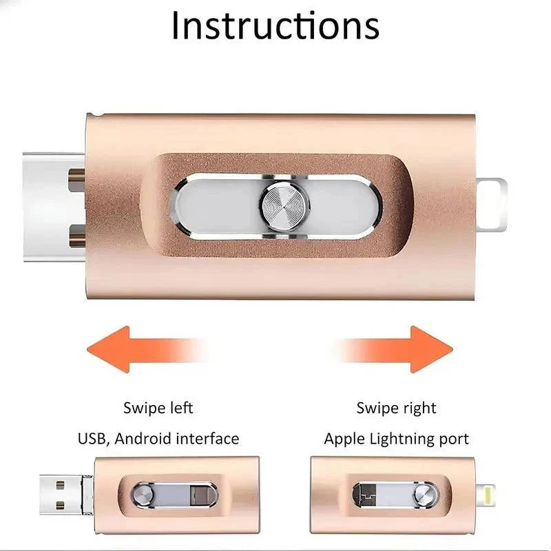 Phone Flash Drive USB 3.0 Metal Housing & Swappable Tips