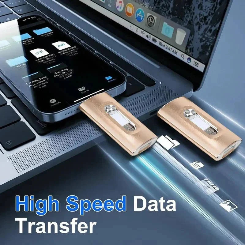 Phone Flash Drive USB 3.0 Metal Housing & Swappable Tips