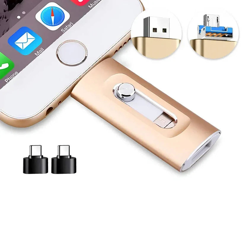 Phone Flash Drive USB 3.0 Metal Housing & Swappable Tips