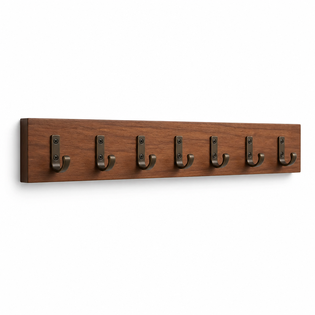 Piano-Style Wood Wall Coat Rack