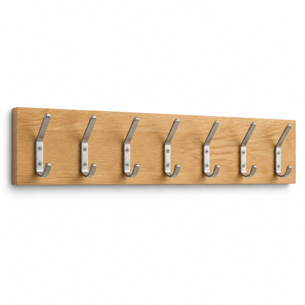 Piano-Style Wood Wall Coat Rack