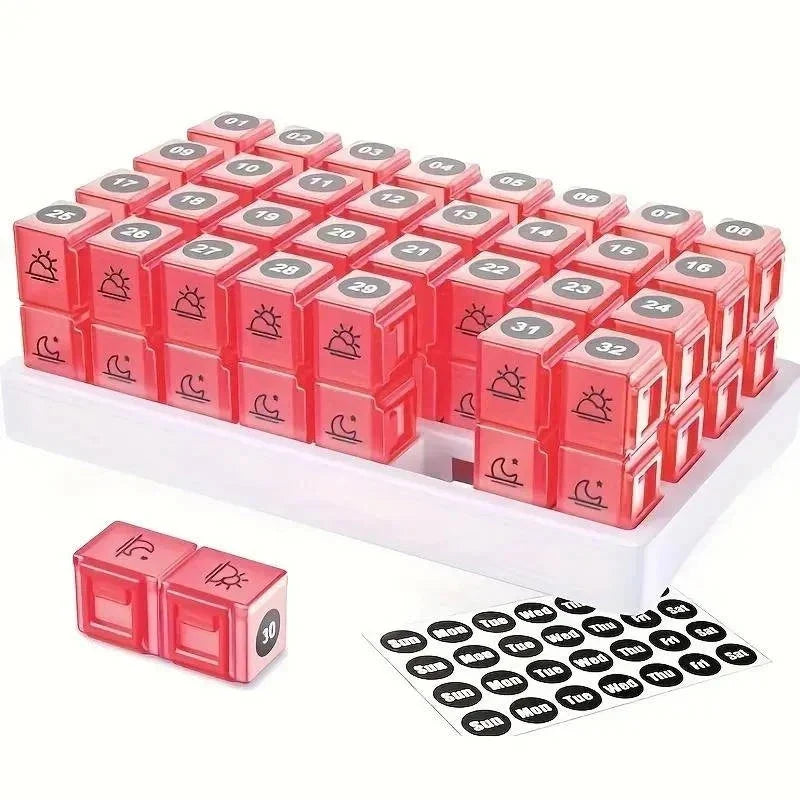 Pill Organizer 31-Day Pop-Out AM/PM Snap-Closure