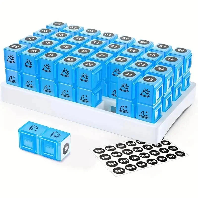 Pill Organizer 31-Day Pop-Out AM/PM Snap-Closure