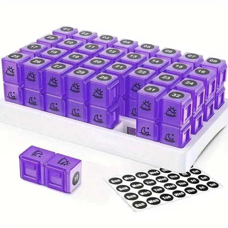 Pill Organizer 31-Day Pop-Out AM/PM Snap-Closure