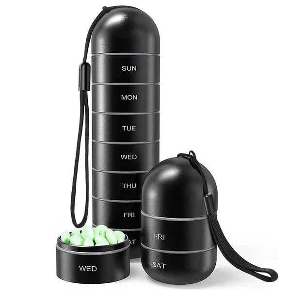 Pill Organizer Aluminum Alloy Silicone-Sealed 7-Day