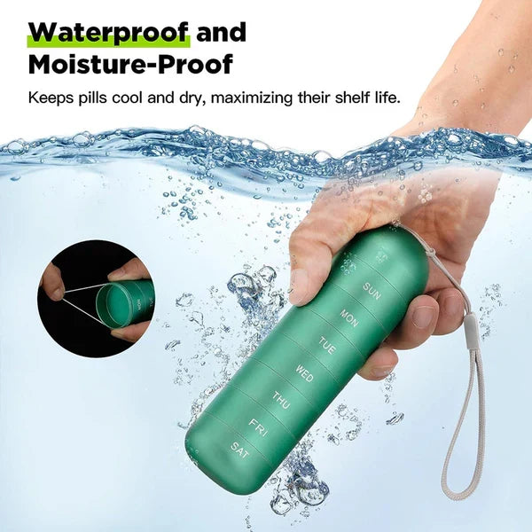 Pill Organizer Aluminum Alloy Silicone-Sealed 7-Day