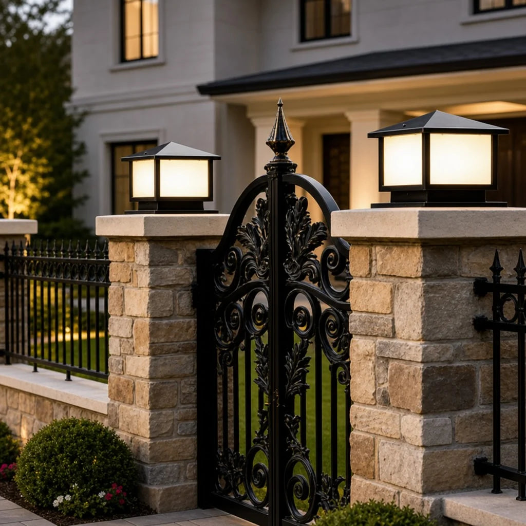 Pillar Light Solar & Hardwired Die-Cast Aluminum IP54