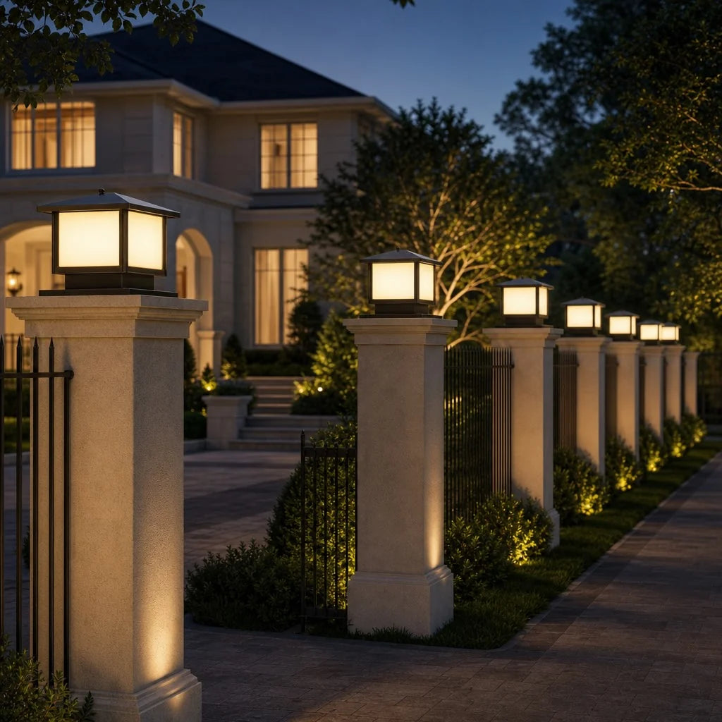 Pillar Light Solar & Hardwired Die-Cast Aluminum IP54