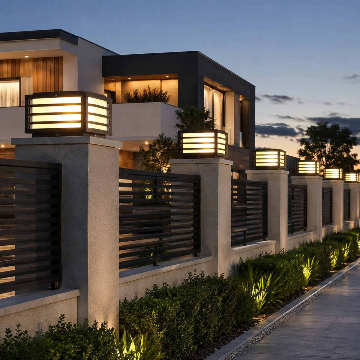 Pillar Light Solar Or Hardwired Warm White LED