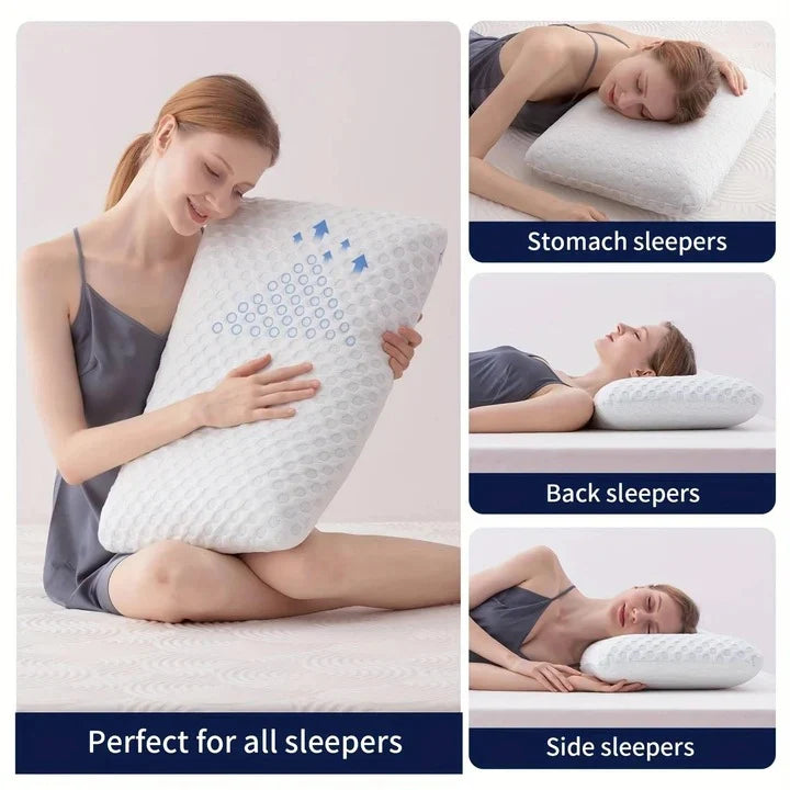 Pillow Gel-Infused Memory Foam Dual-Sided Cooling Machine-Washable Cover
