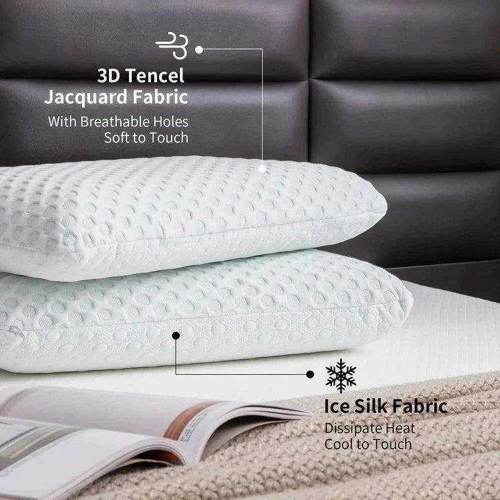 Pillow Gel-Infused Memory Foam Dual-Sided Cooling Machine-Washable Cover