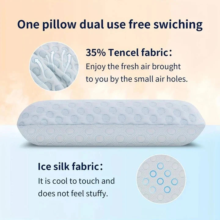 Pillow Gel-Infused Memory Foam Dual-Sided Cooling Machine-Washable Cover