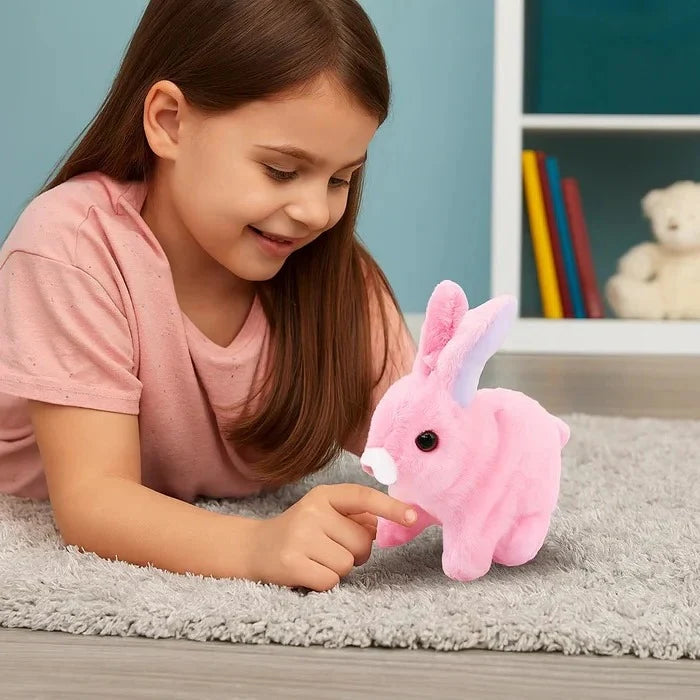 Plush Bunny Toy Hopping Motion & Gentle Sound