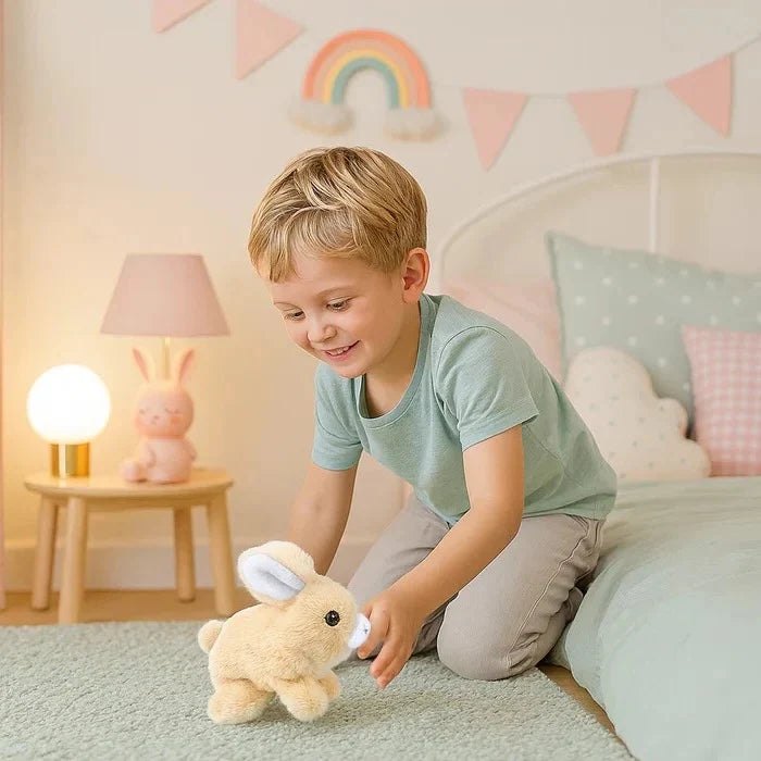 Plush Bunny Toy Hopping Motion & Gentle Sound