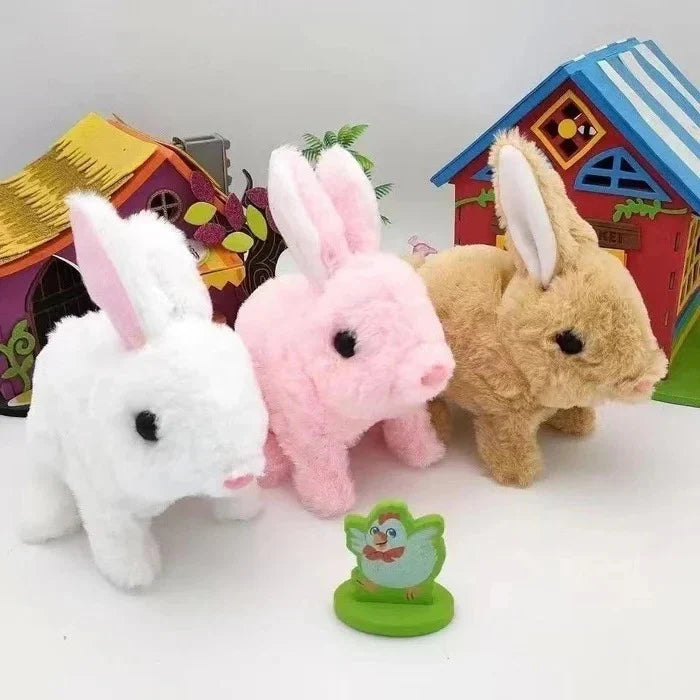 Plush Bunny Toy Hopping Motion & Gentle Sound