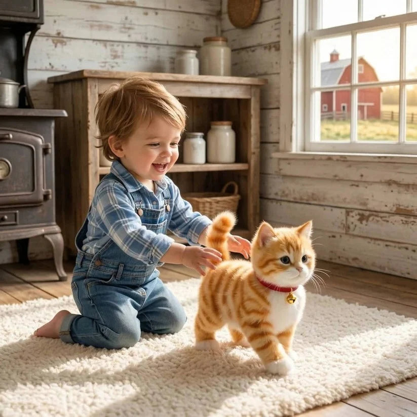 Plush Kitten Toy Walking Meowing Sensor Activated