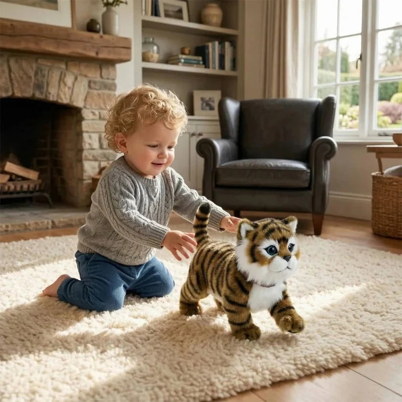 Plush Kitten Toy Walking Meowing Sensor Activated
