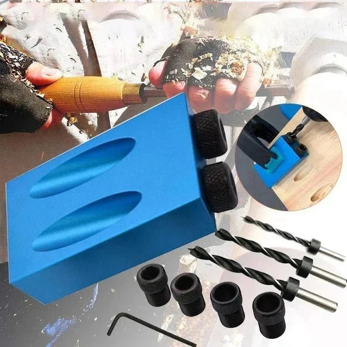 Pocket Hole Jig 15° Angled Guide Interchangeable Bushings