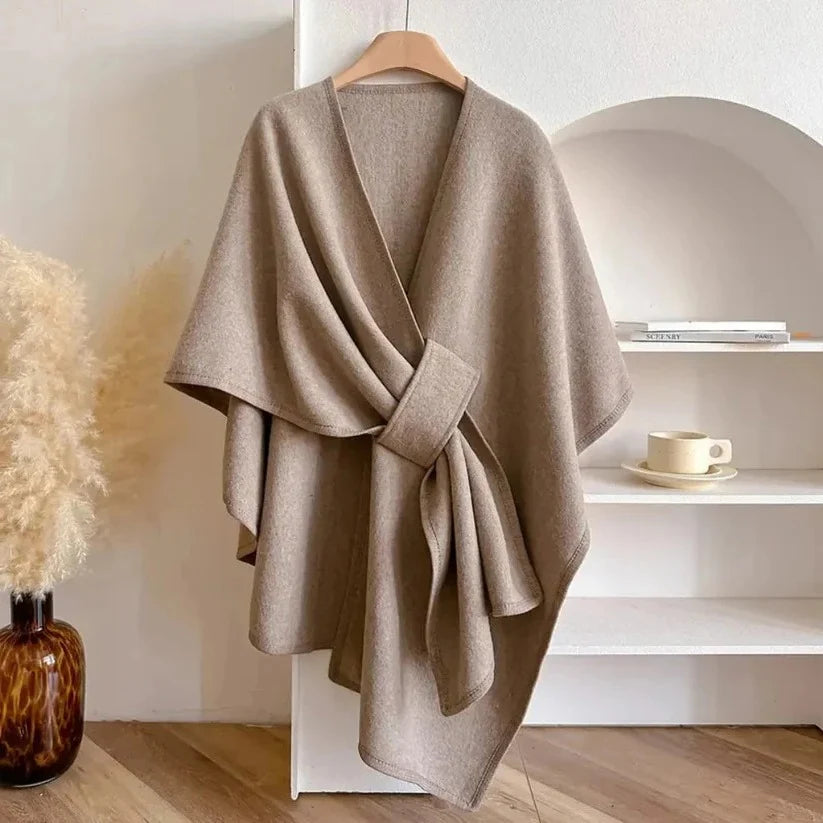 Poncho Coat Adjustable Wrap Windproof Microfiber Insulated