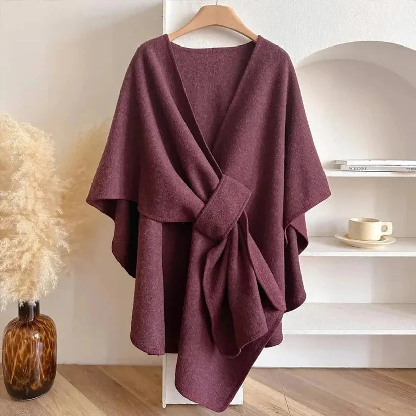 Poncho Coat Adjustable Wrap Windproof Microfiber Insulated