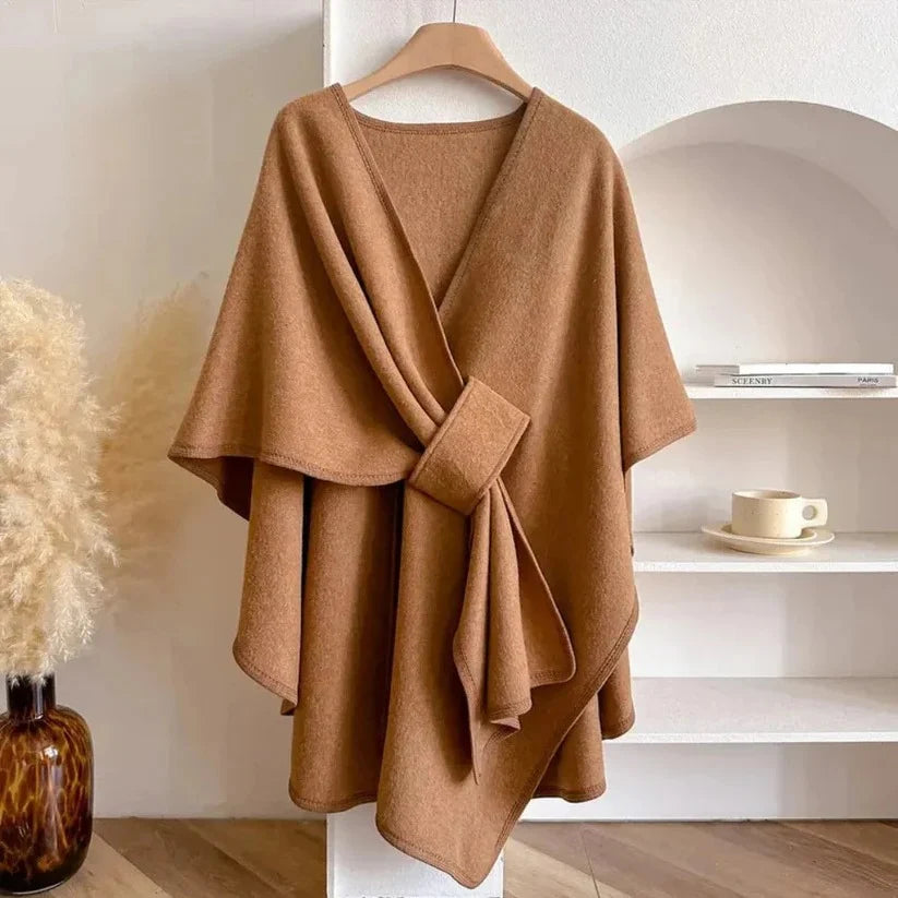Poncho Coat Adjustable Wrap Windproof Microfiber Insulated