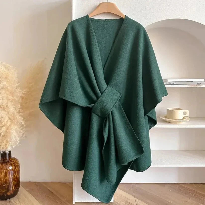 Poncho Coat Adjustable Wrap Windproof Microfiber Insulated