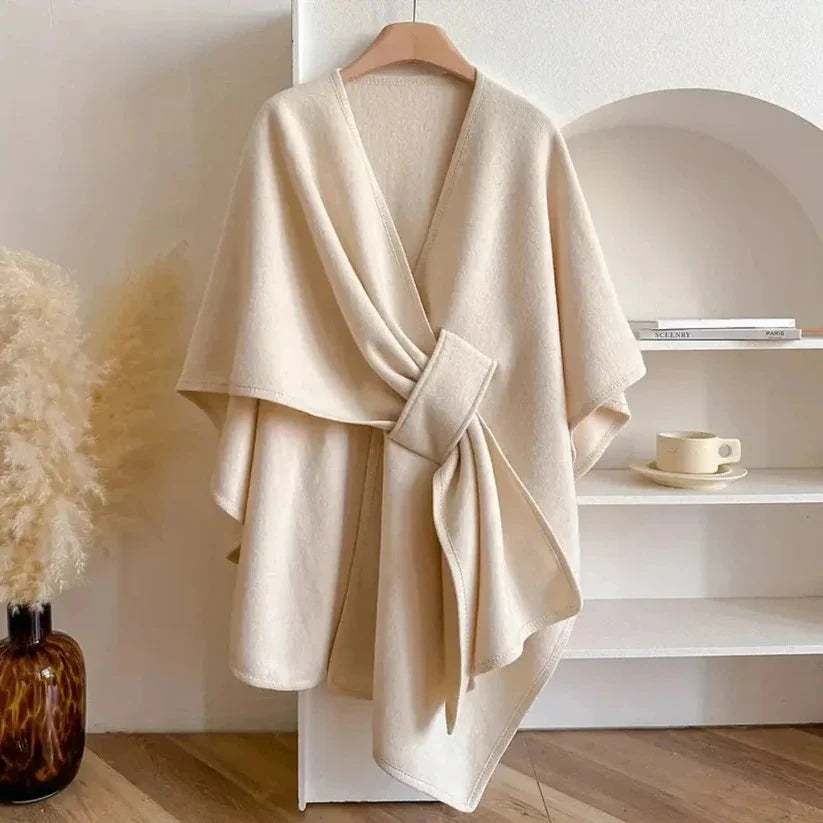 Poncho Coat Adjustable Wrap Windproof Microfiber Insulated