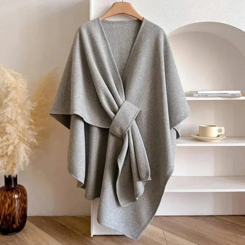 Poncho Coat Adjustable Wrap Windproof Microfiber Insulated