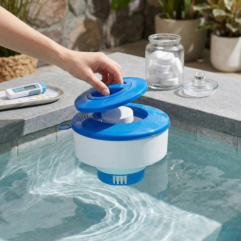 Pool Chemical Floater Adjustable Vent Holds Four Tablets