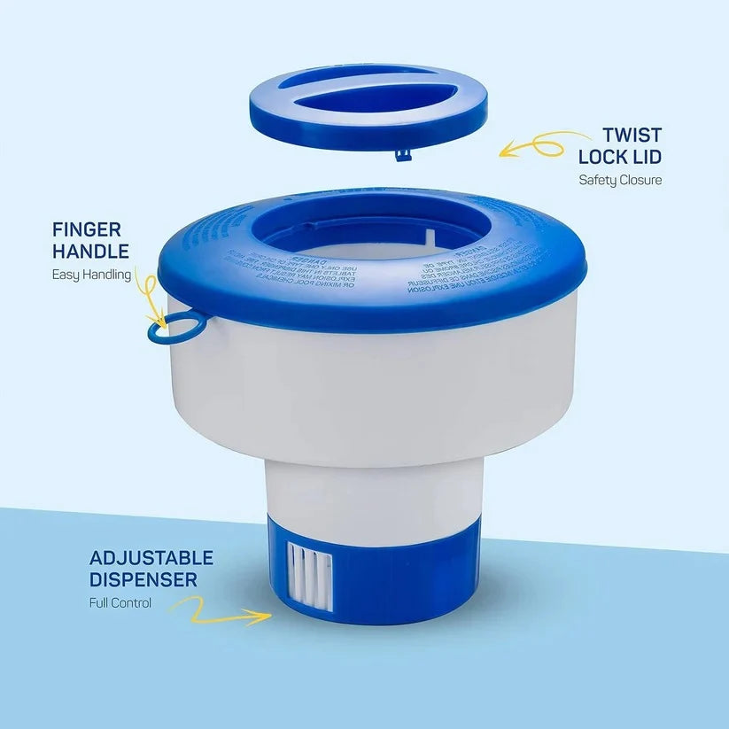 Pool Chemical Floater Adjustable Vent Holds Four Tablets