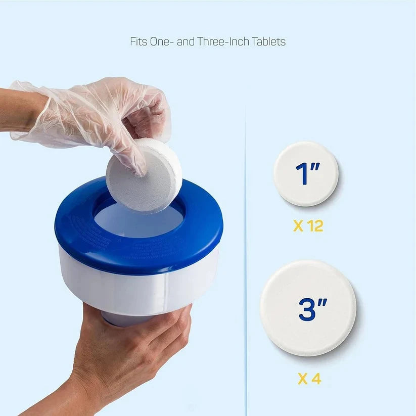 Pool Chemical Floater Adjustable Vent Holds Four Tablets