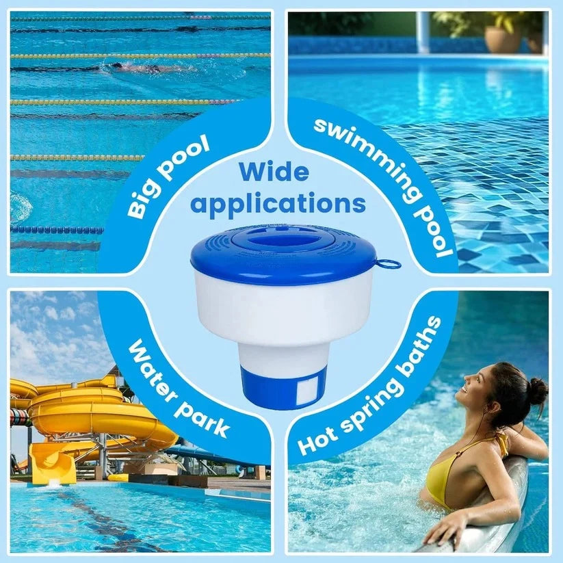 Pool Chemical Floater Adjustable Vent Holds Four Tablets