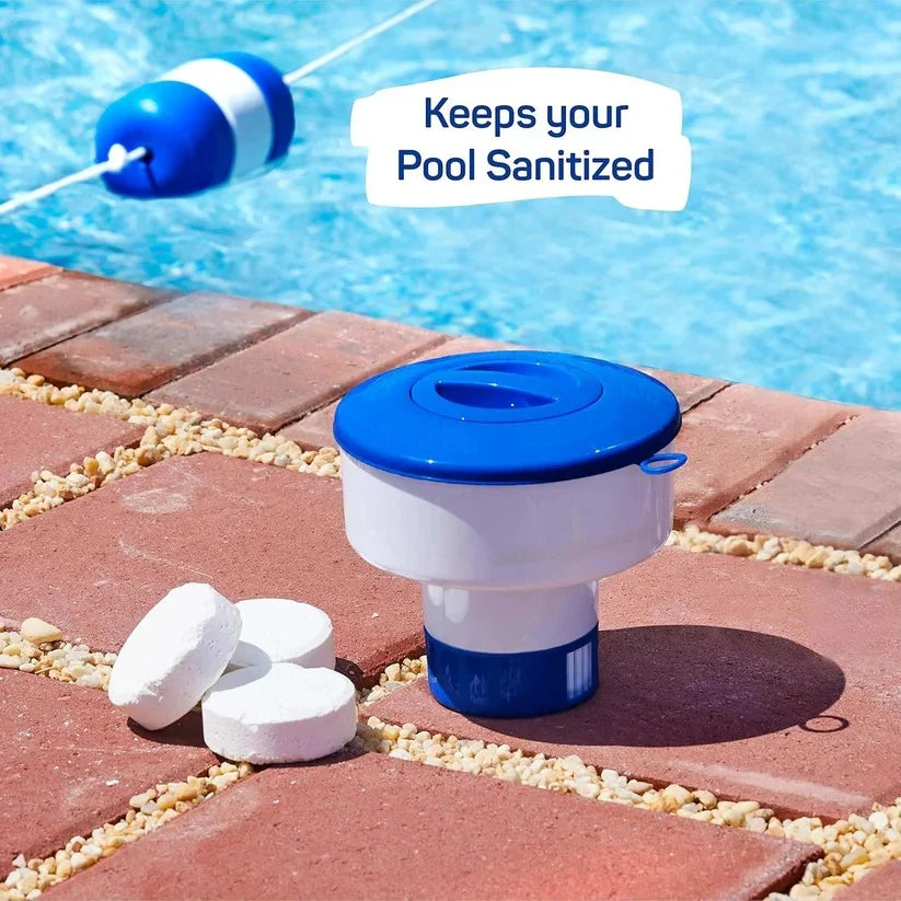 Pool Chemical Floater Adjustable Vent Holds Four Tablets